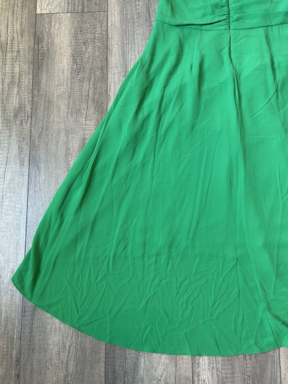 Maggy London Dress Sz 10 Green Chantilly Hi Lo Midi Spring Wedding Guest Ruffle - Picture 11 of 15